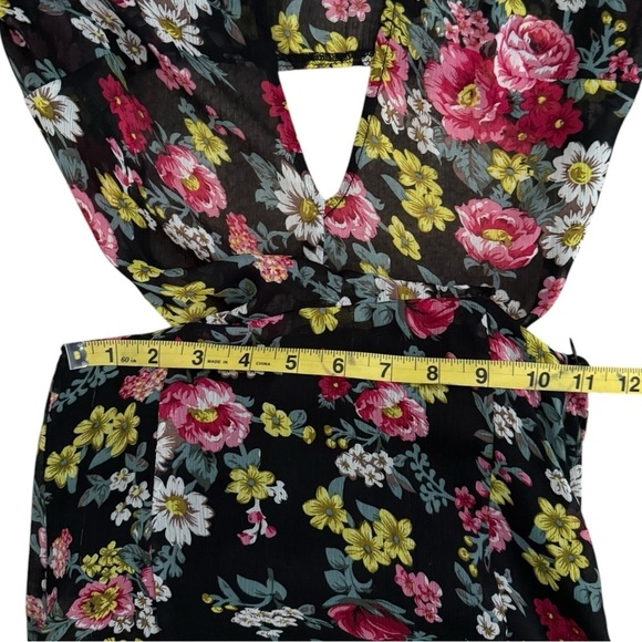 Reformation Joy Black Floral Long Sleeve Maxi Dress Size 2 (S) Vintage First Ed - Picture 4 of 8